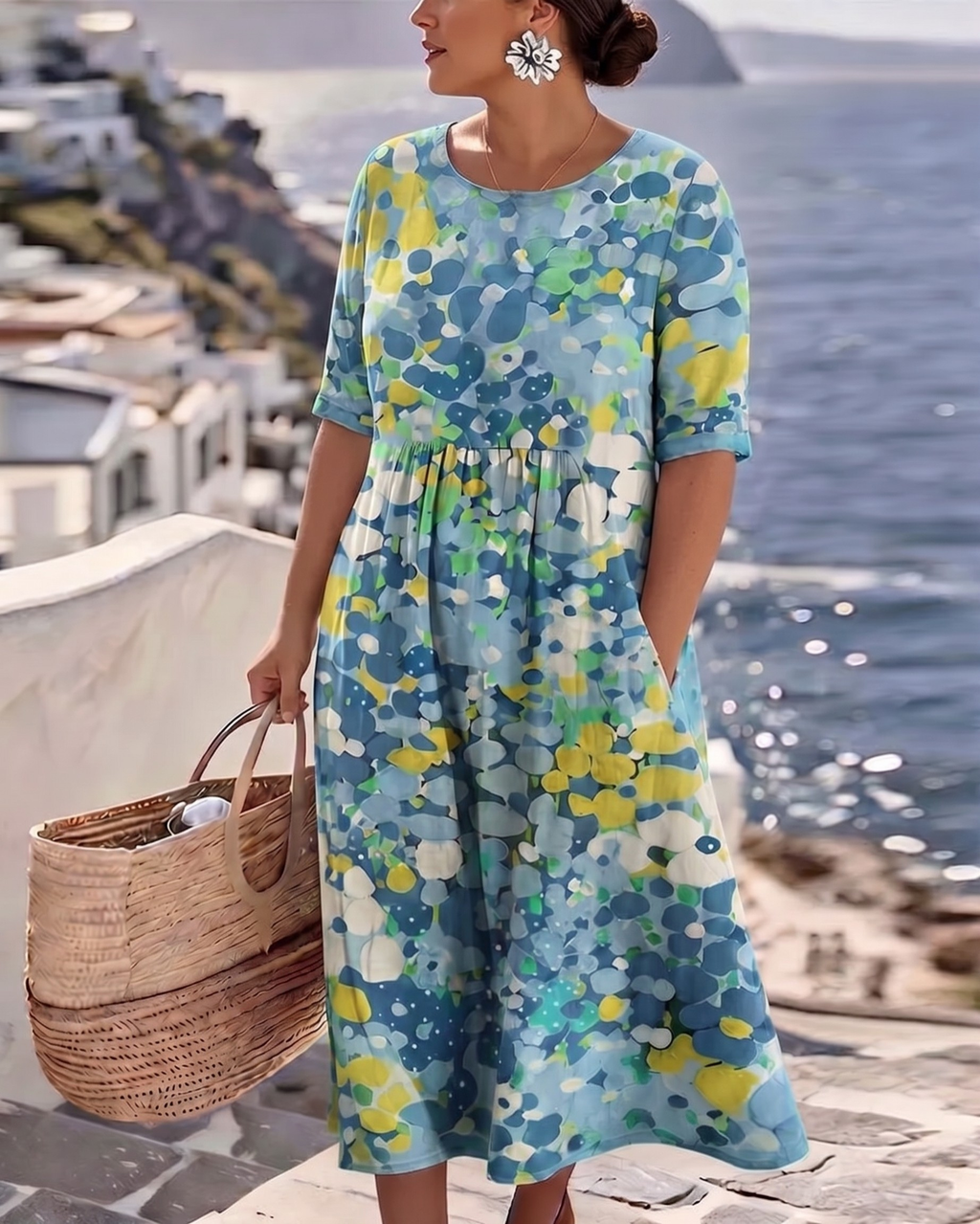 Μαρία | ΕElegant Κουμπωτή καλοκαιρινή μίντι φόρεμα