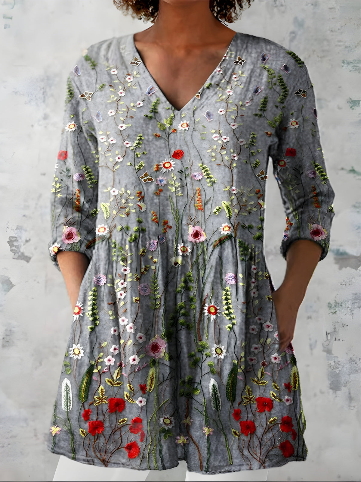 Ράνια | Μακρύ Μπλουζάκι με V-Neck