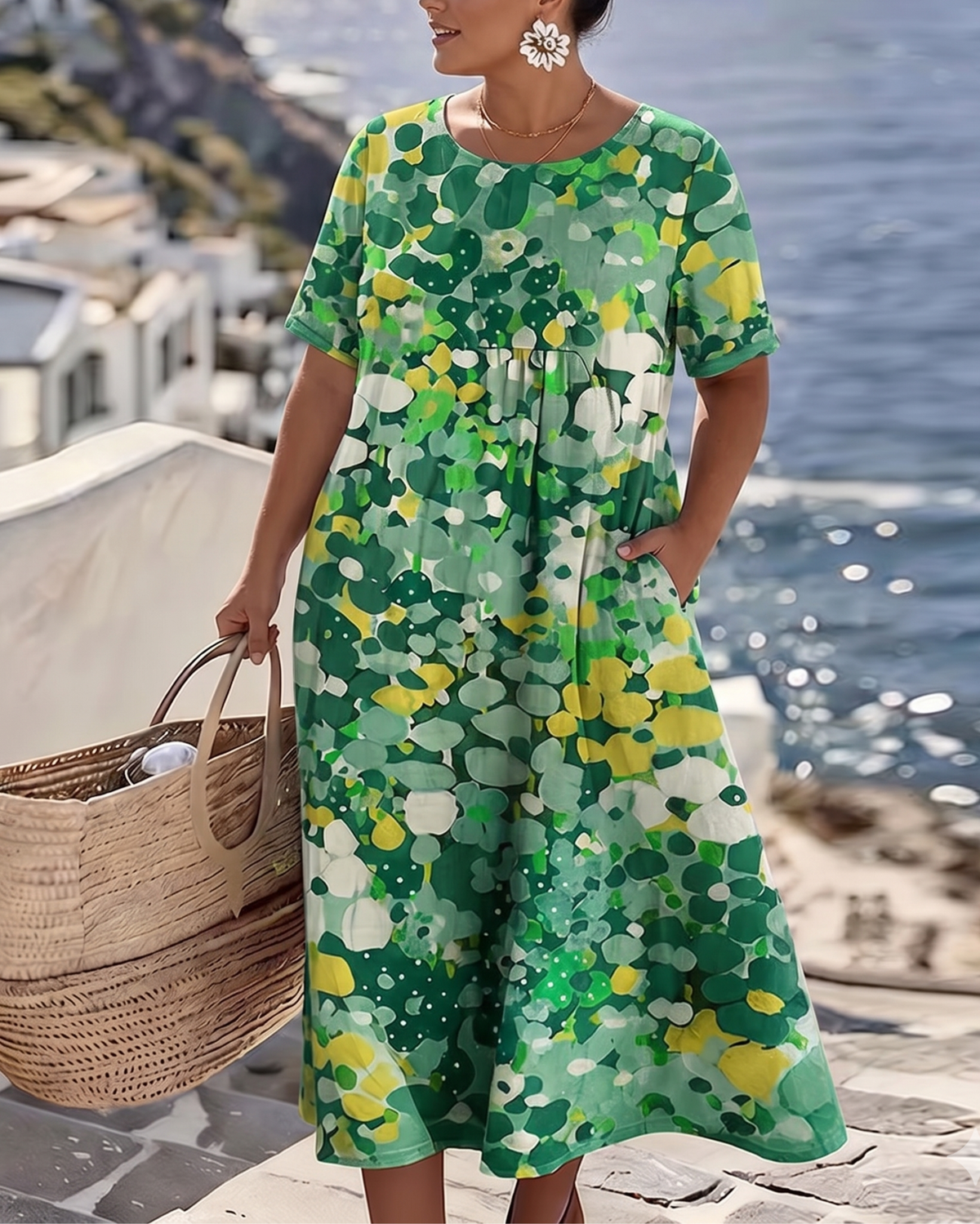 Μαρία | ΕElegant Κουμπωτή καλοκαιρινή μίντι φόρεμα