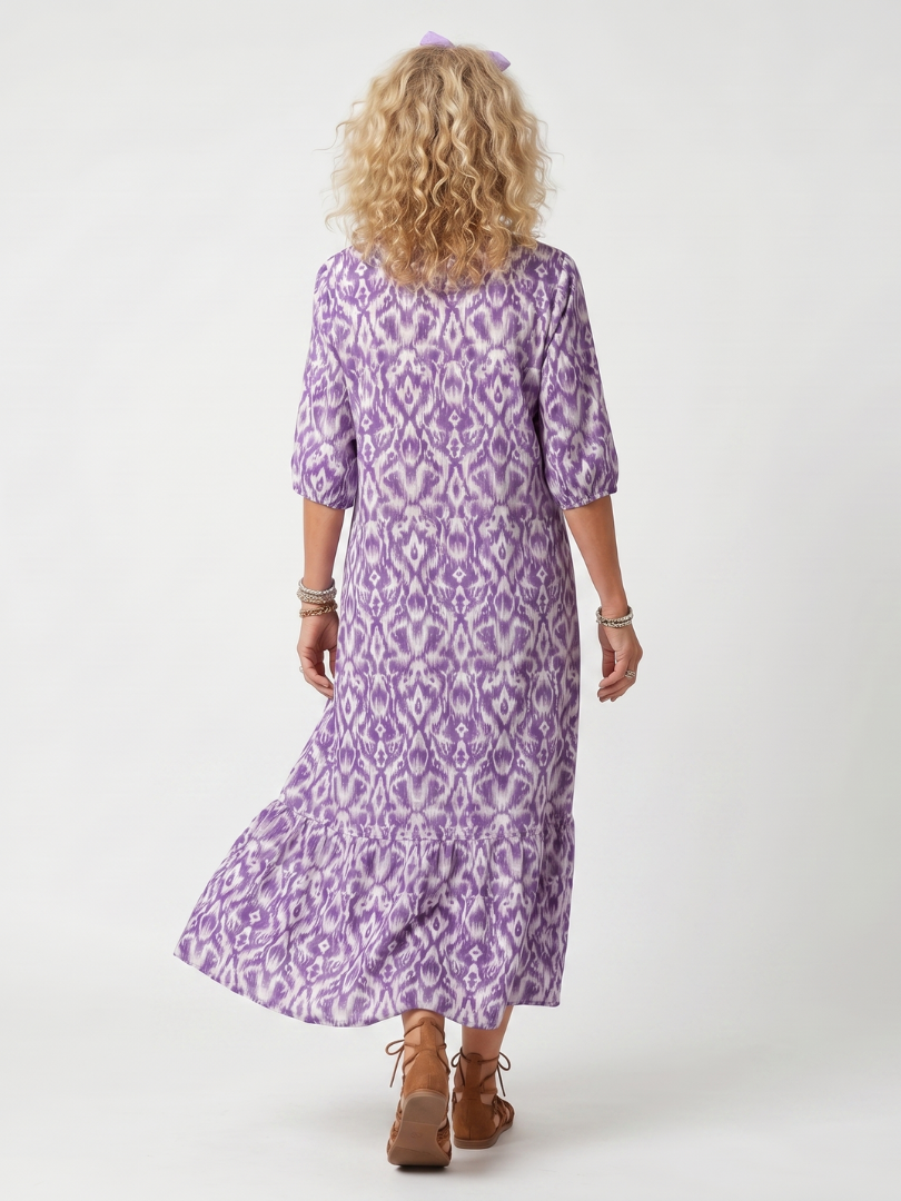 Αθηνά | Printed Tassel Tie Midi Dress
