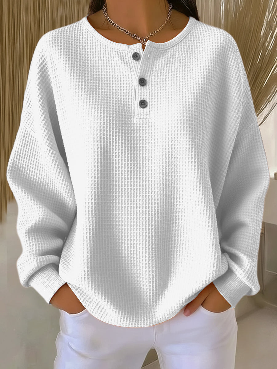 Ιωάννα | Άνετο Φούτερ Waffle Henley