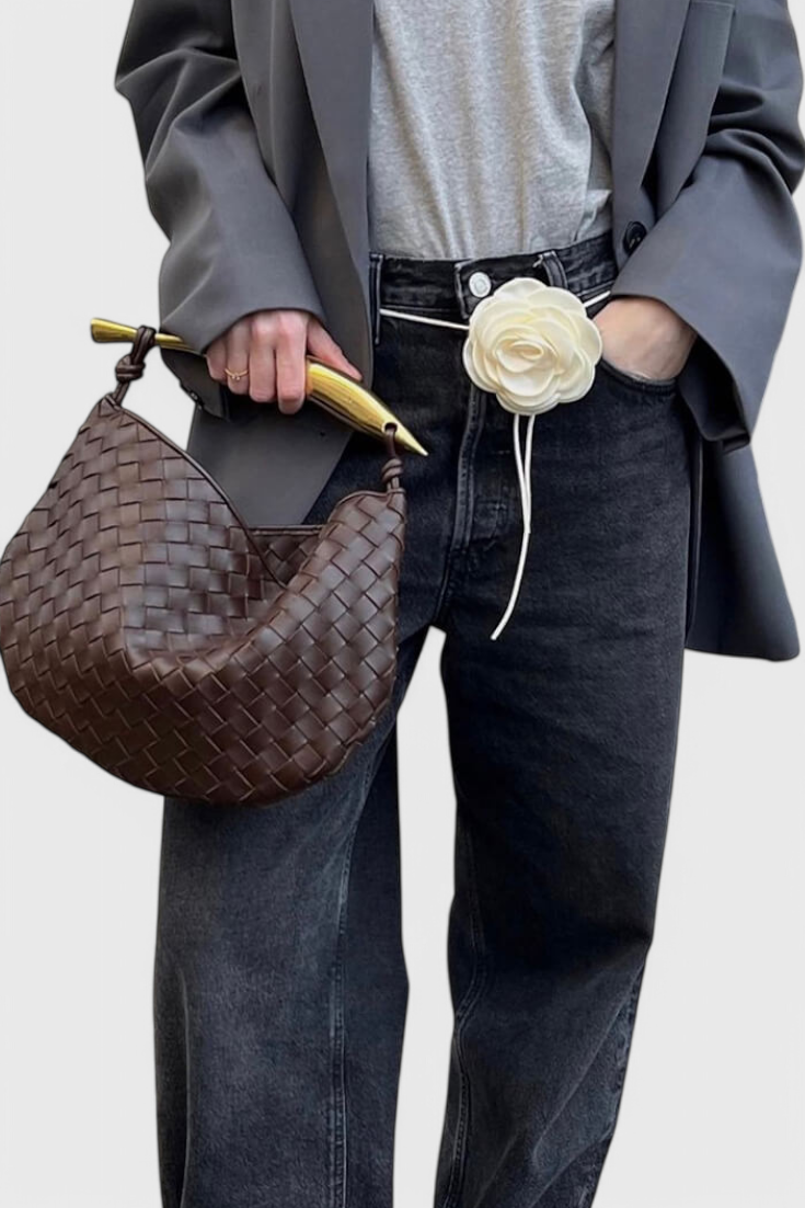 Τσάντα Gerda Bolso Woven με Χρυσή Λαβή