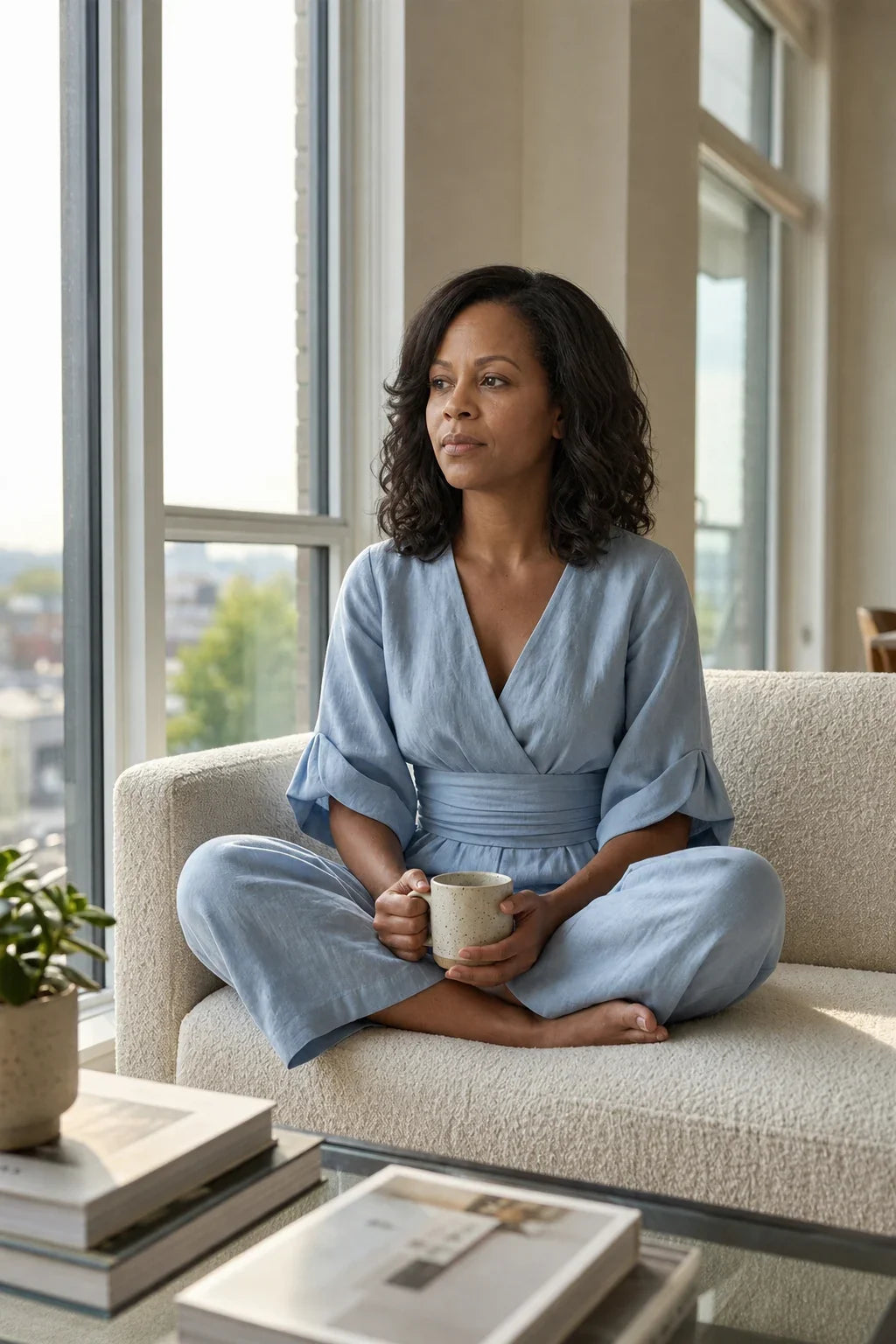 Μαργαρίτα | Φόρεμα με V-Λαιμό και Φαρδιά Πόδια