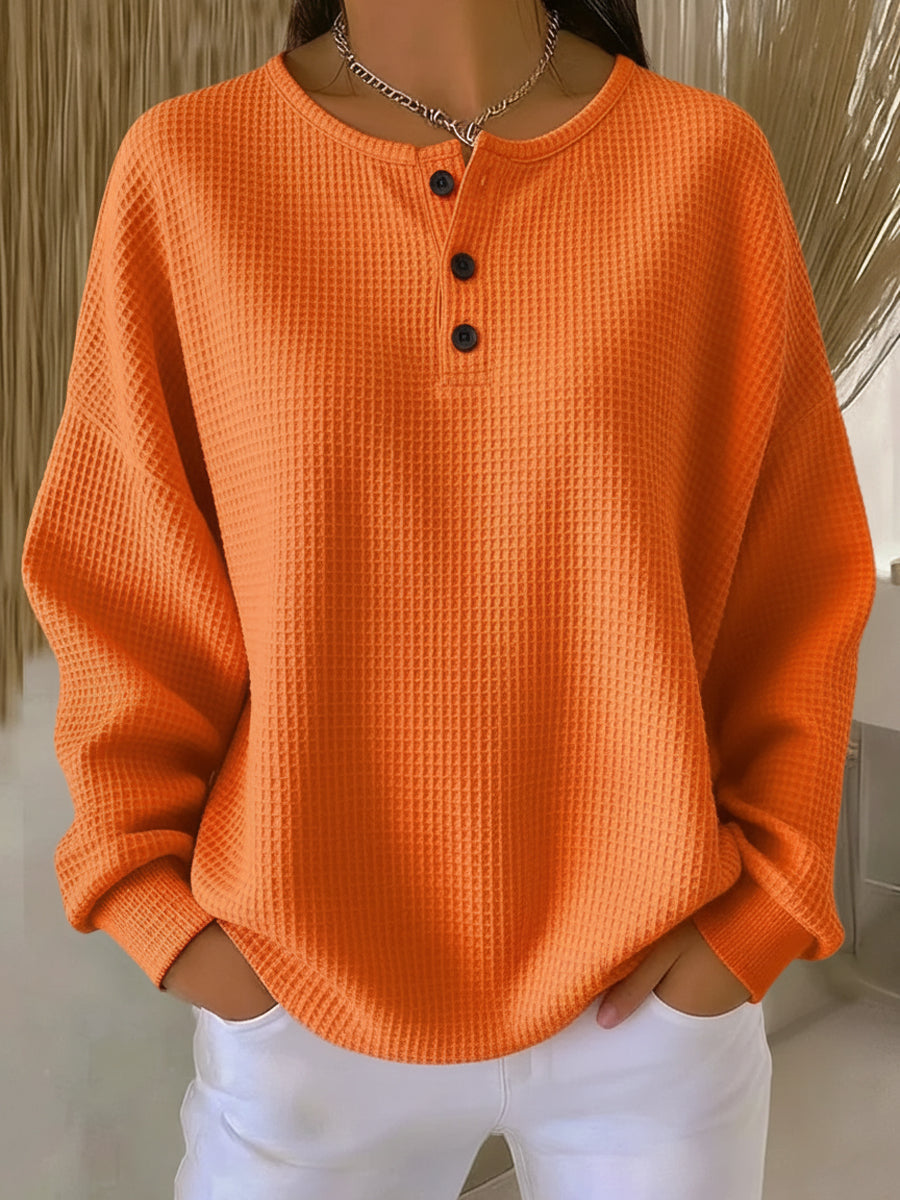 Ιωάννα | Άνετο Φούτερ Waffle Henley