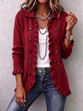 Άννα | Κόκκινο σακάκι με άκρες και βολάν