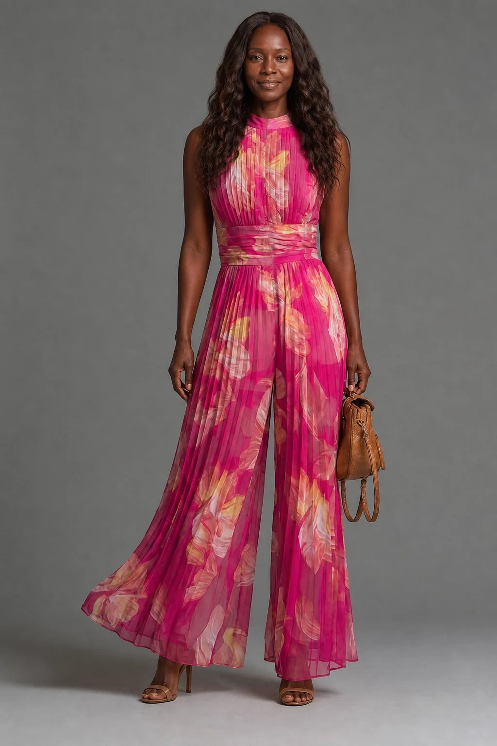 Κατερίνα | Floral Pleated Jumpsuit