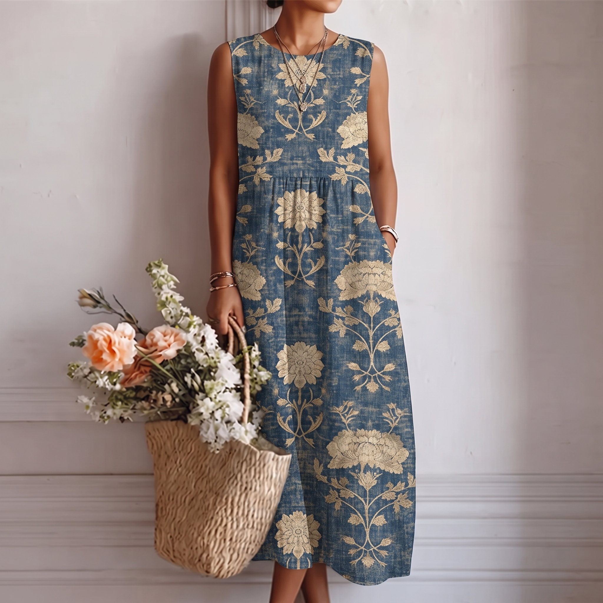 Aurora™ | Κλασικό Floral Midi Φόρεμα